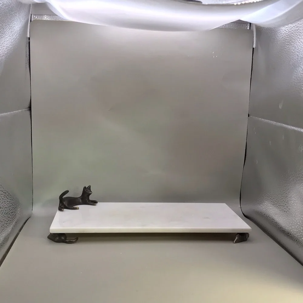 Vintage Michael Aram‎ Cat Mouse Marble Serving Cheese Board Tray No Knife